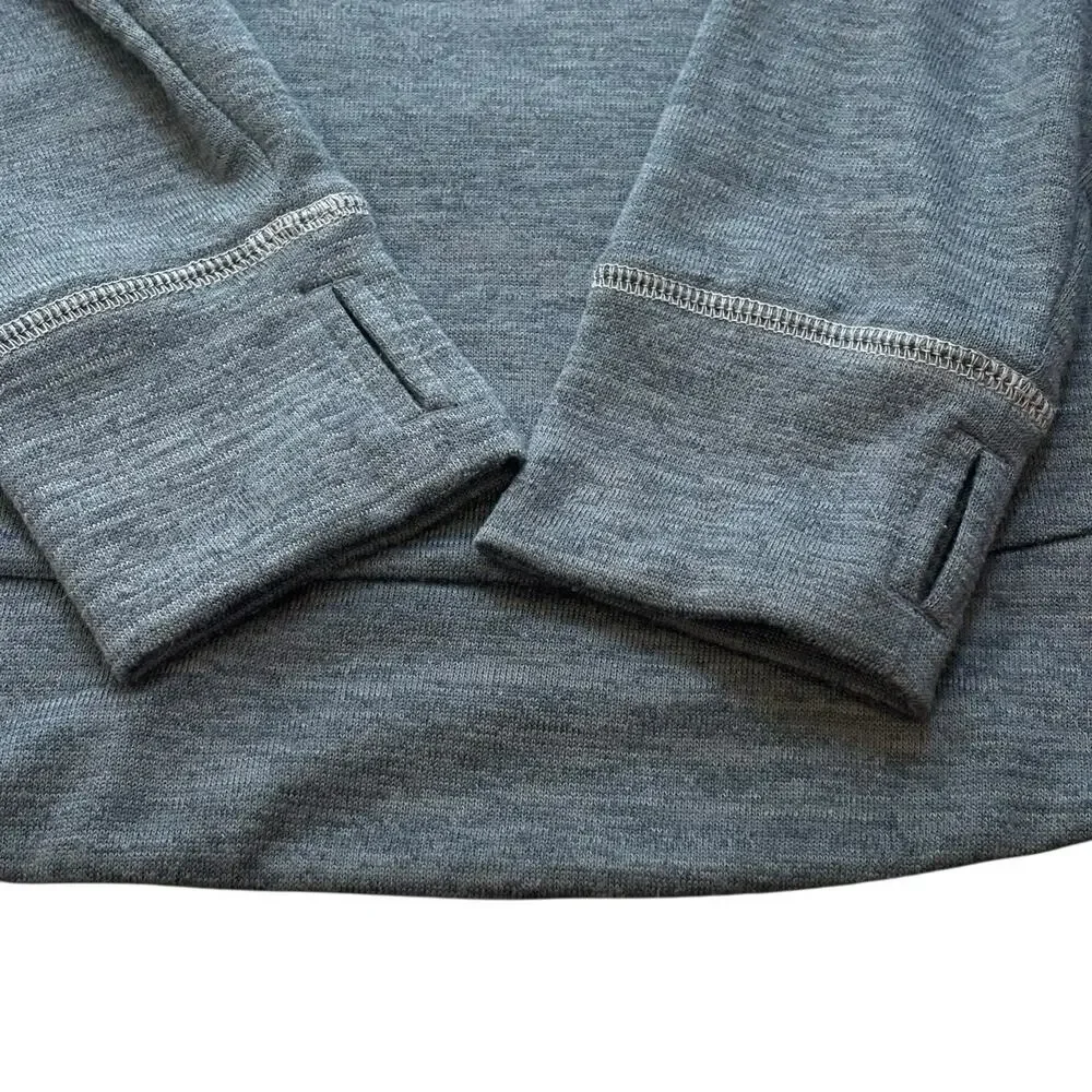 Kuhl Lea Pullover Women's Large Gray Cowl Neck Thumbholes Kangaroo Pocket EUC